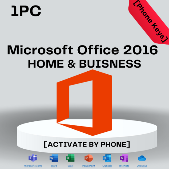  Office 2016 Home Buisness 1PC [Activate by Phone]