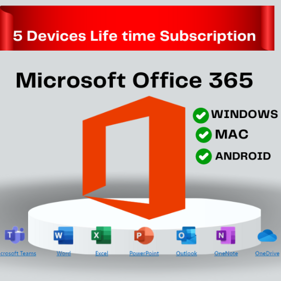 Microsoft Office 365 Account Valid for 5 Devices Lifetime