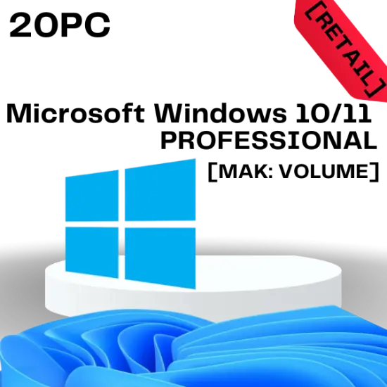 Windows 10 / 11 Pro 20PC [MAK:Volume]