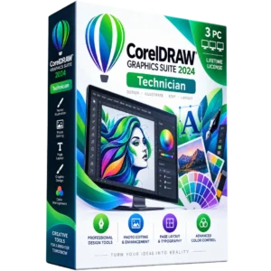 CorelDRAW Graphics Suite 2024 Technician 3 PC Lifetime License