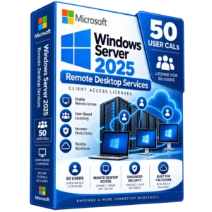 Windows Server 2025 Remote Desktop Services CALs – 50 Users License